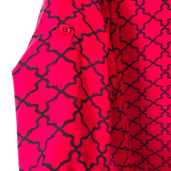 Messini blouse size Large 3/4 sleeve burgundy & black - Picture 4 of 6